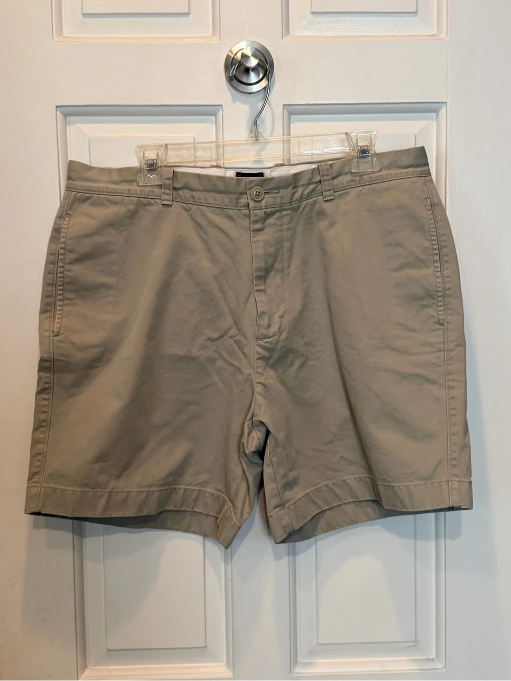 NWT J Crew Chino Shorts Mens 36 Gray/Tan 7” Inseam Flat Front Cotton Preppy